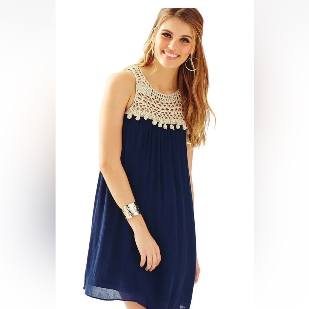 Lilly Pulitzer Navy & Gold Dress